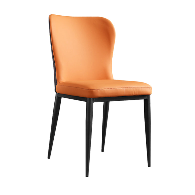 Eigentijdse eetkamerstoelen met stevige rugleuning, lederen eetkamerstoel voor de keuken