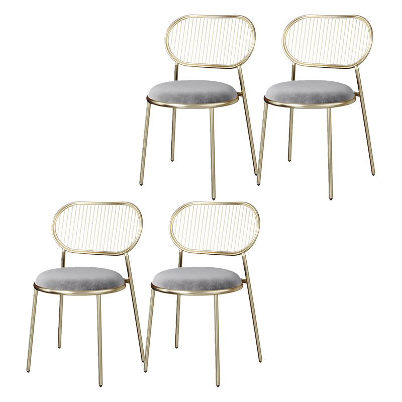 Metal atractivo de la cocina del estilo que cena la parte posterior abierta de la silla que cena las sillas laterales sin brazos