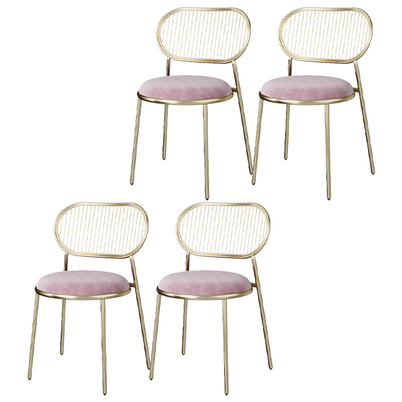 Metal atractivo de la cocina del estilo que cena la parte posterior abierta de la silla que cena las sillas laterales sin brazos