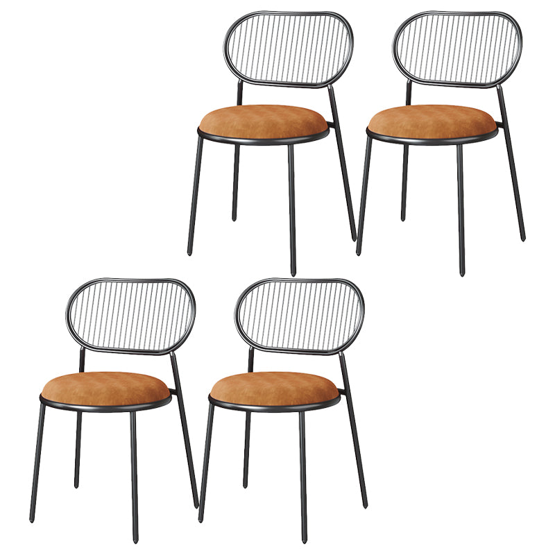 Metal atractivo de la cocina del estilo que cena la parte posterior abierta de la silla que cena las sillas laterales sin brazos