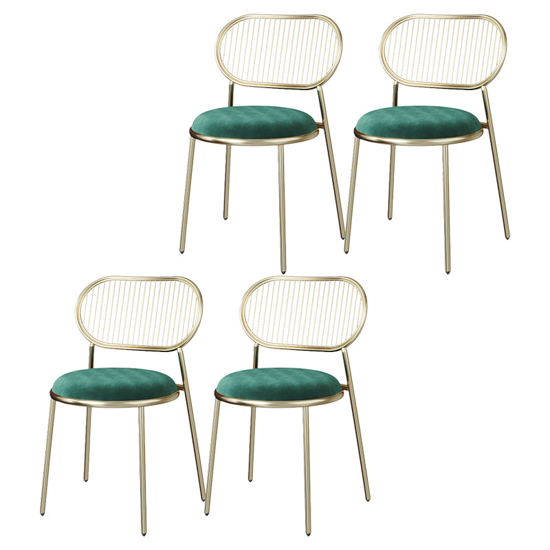 Metal atractivo de la cocina del estilo que cena la parte posterior abierta de la silla que cena las sillas laterales sin brazos