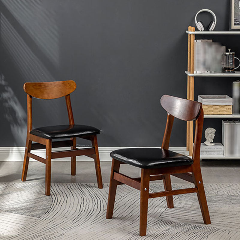Silla lateral casera tapizada escandinava Silla de comedor natural con respaldo abierto