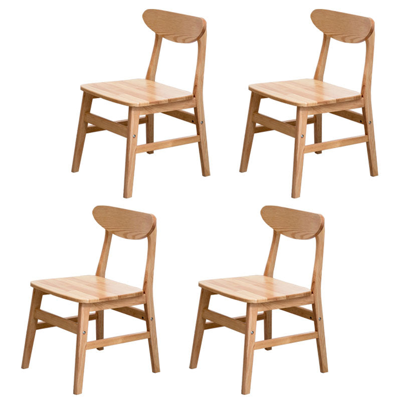 Silla lateral casera tapizada escandinava Silla de comedor natural con respaldo abierto