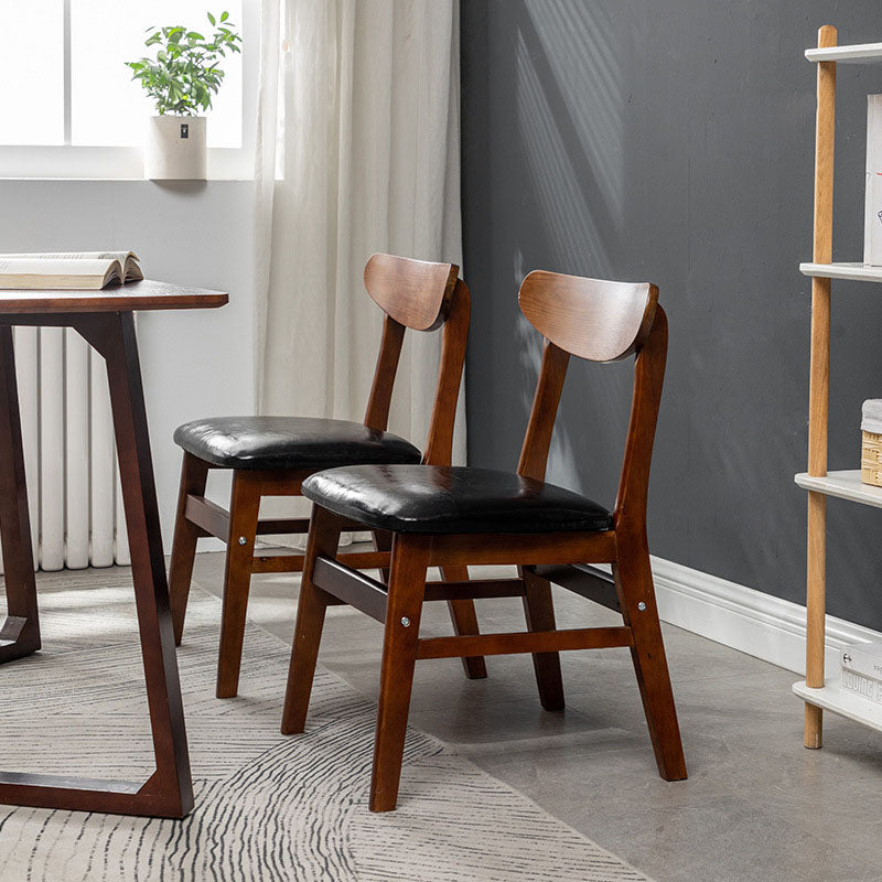 Silla lateral casera tapizada escandinava Silla de comedor natural con respaldo abierto