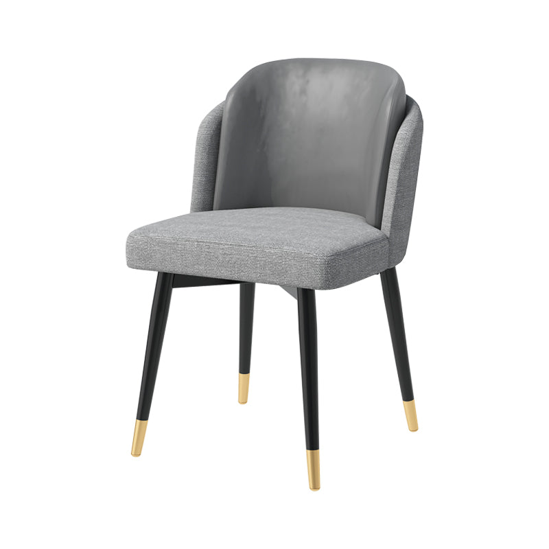 Silla de comedor de metal Glam, silla tapizada de comedor de tela para uso en restaurantes