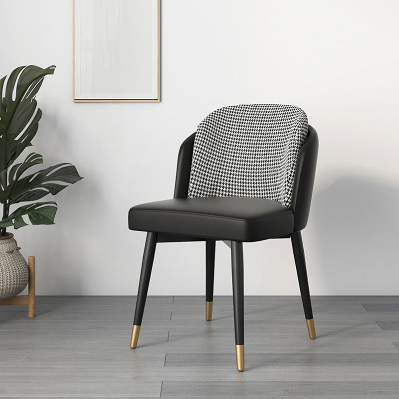 Silla de comedor de metal Glam, silla tapizada de comedor de tela para uso en restaurantes