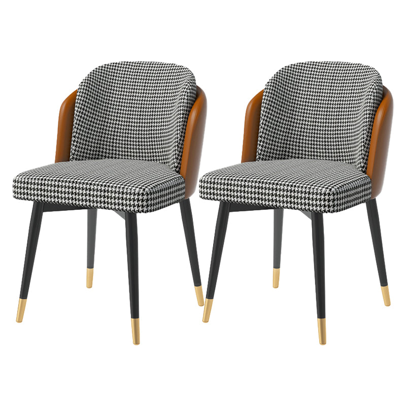 Silla de comedor de metal Glam, silla tapizada de comedor de tela para uso en restaurantes