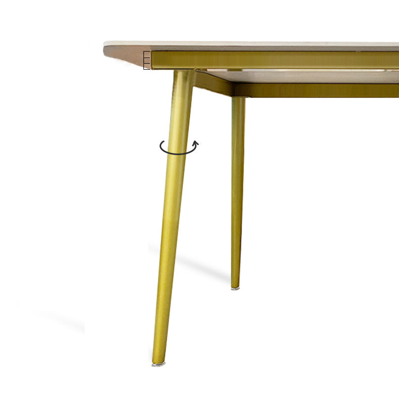 1/4/5/7 Pcs Metal Scandinavian Dining Room Set with Rectangle Table Dinette Set