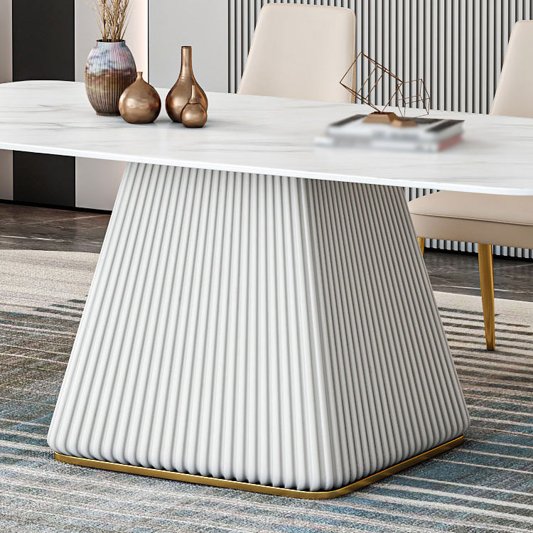 Nordique 1/2/5/7 pièces rectangle ensemble de restauration de table à manger en pierre fritté