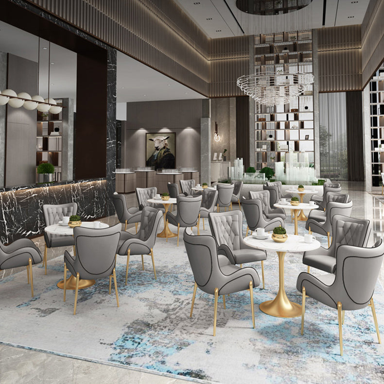 1/3/4/5 Pcs Metal Scandinavian Dining Room Set with Round Table Dinette Set