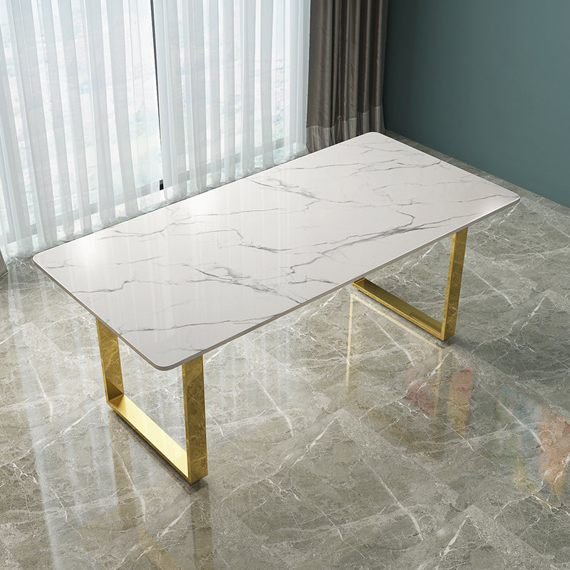 Luxury 1/2/5/7 Pieces Dining Set Sintered Stone Dining Table Set with Leather Chairs