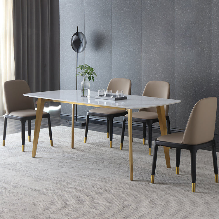 1/4/5/7 Pcs Metal Glam Dining Room Set with Rectangle Table Dining Set