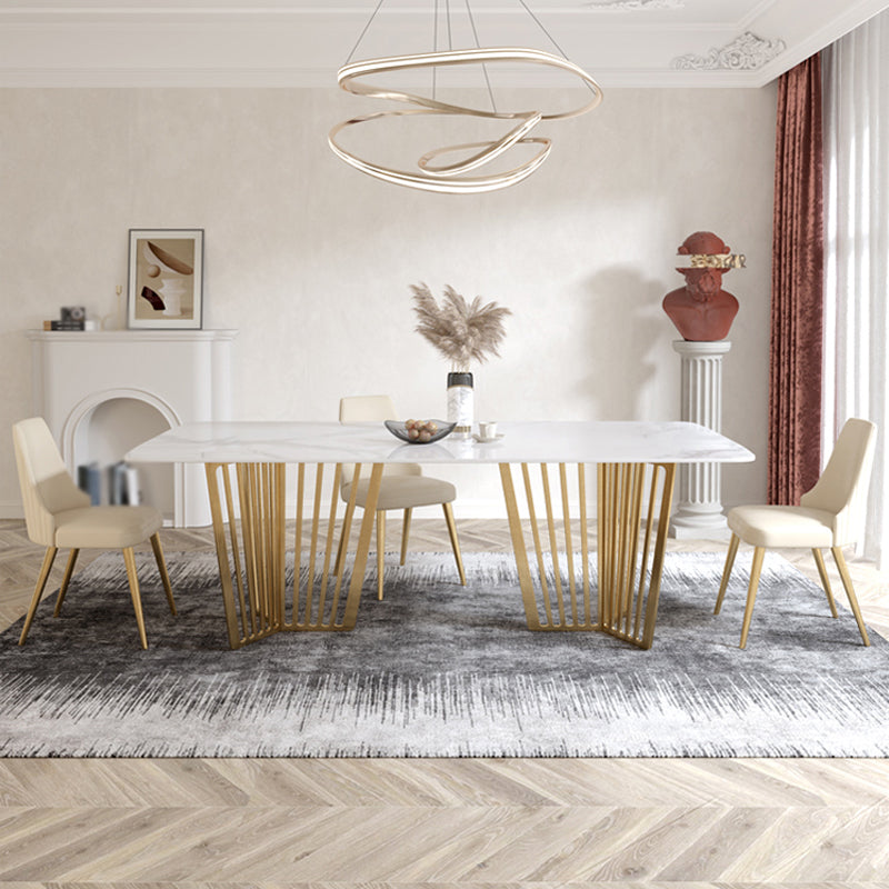 1/4/5/7 Pieces Luxury Dining Set Sintered Stone Dining Furniture with Leather Chairs