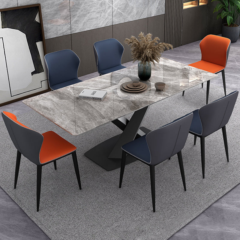 Contemporary 1/4/5/7 Pieces Dining Set Gray Sintered Stone Dining Table for Home Use