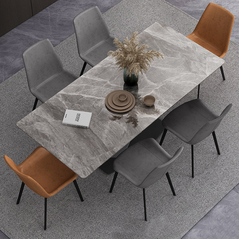 Contemporary 1/4/5/7 Pieces Dining Set Gray Sintered Stone Dining Table for Home Use