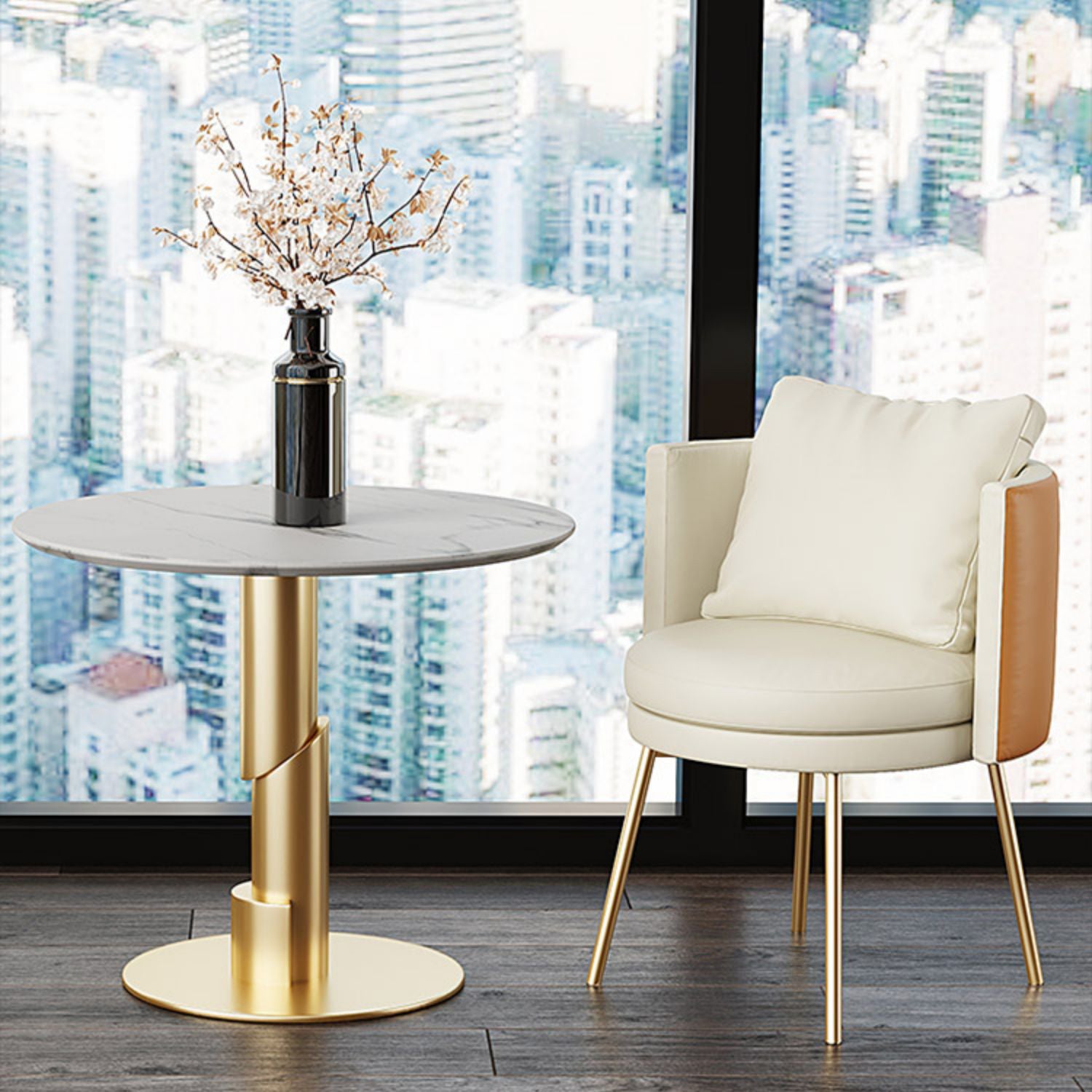 Glam 1/3/4/5 stukken Dinerset Witte Sintered Stone Eetting Table