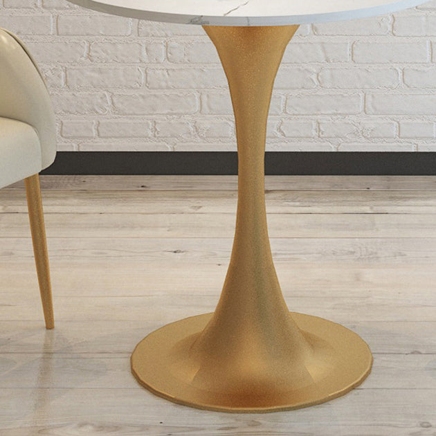 1/3/4/5 Pcs Metal Glam Dining Room Set with Round Table Dinette Set