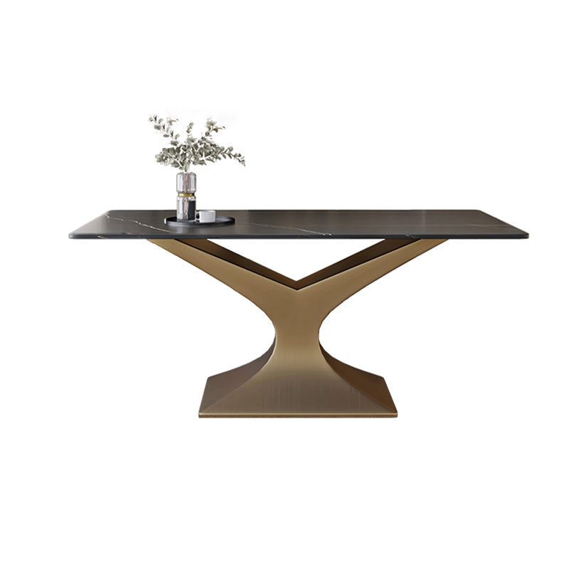 Luxury 1/2/5/ Pieces Dining Set Sintered Stone Dining Table Set with Leather Chairs