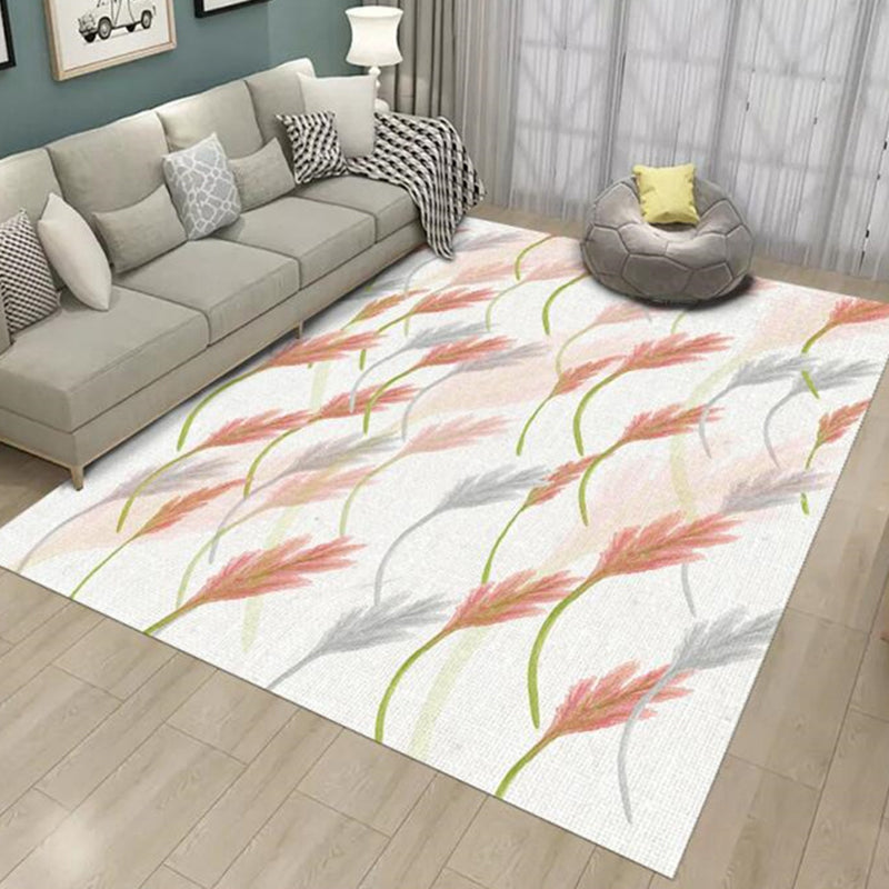 Light Gold Ginkgo Biloba Rug Polyester Simple Rug Washable Rug for Drawing Room