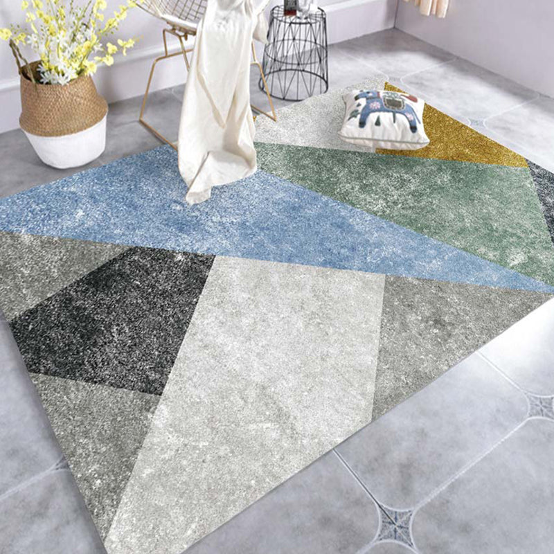 Brown Modern Teppich Polyester Dreieck Teppich Waschbar Teppich für Wohnzimmer