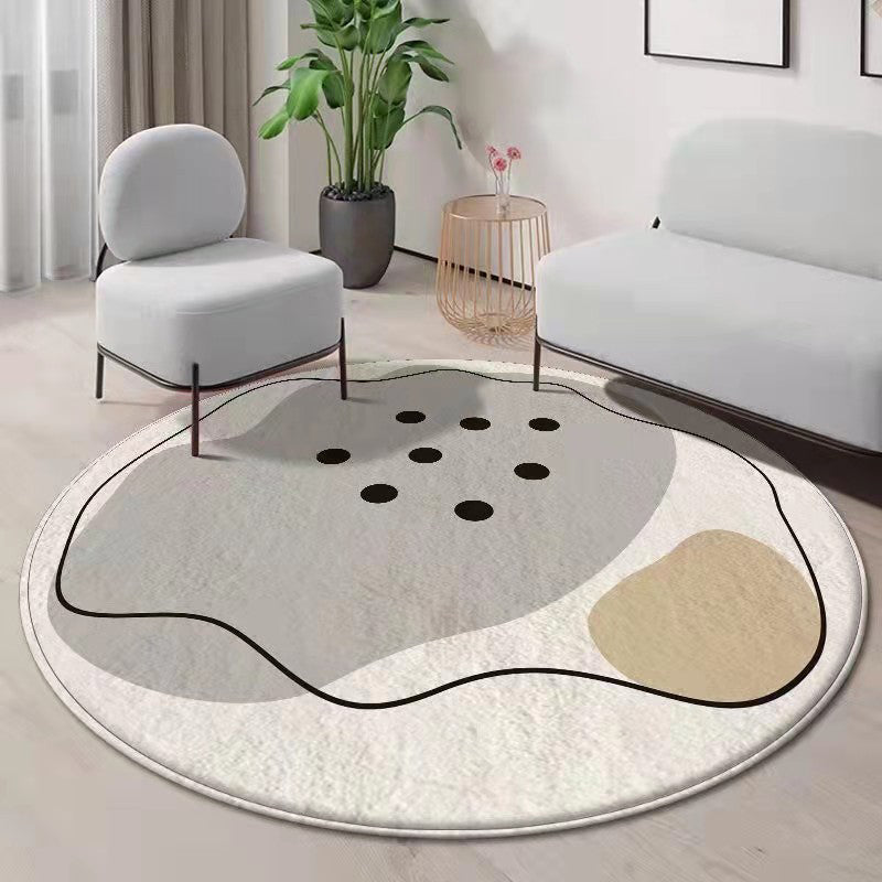 Beige Simple Carpet Color Lump Carpet Stain Resistant Carpet for Home Decor