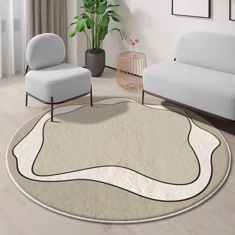 Beige Simple Carpet Color Lump Carpet Stain Resistant Carpet for Home Decor