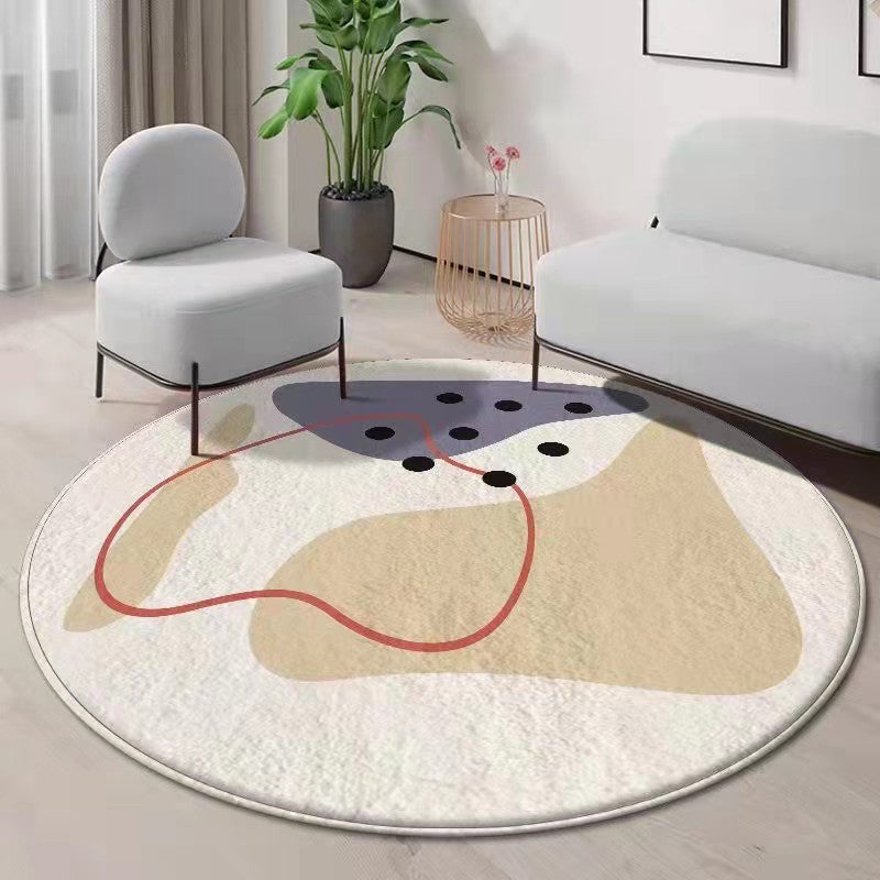 Beige Simple Carpet Color Lump Carpet Stain Resistant Carpet for Home Decor