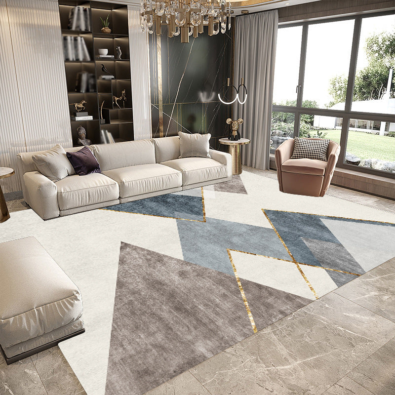 Gold Modern Teppich Polyester Graphic Teppich Waschbar Teppich für Wohnzimmer