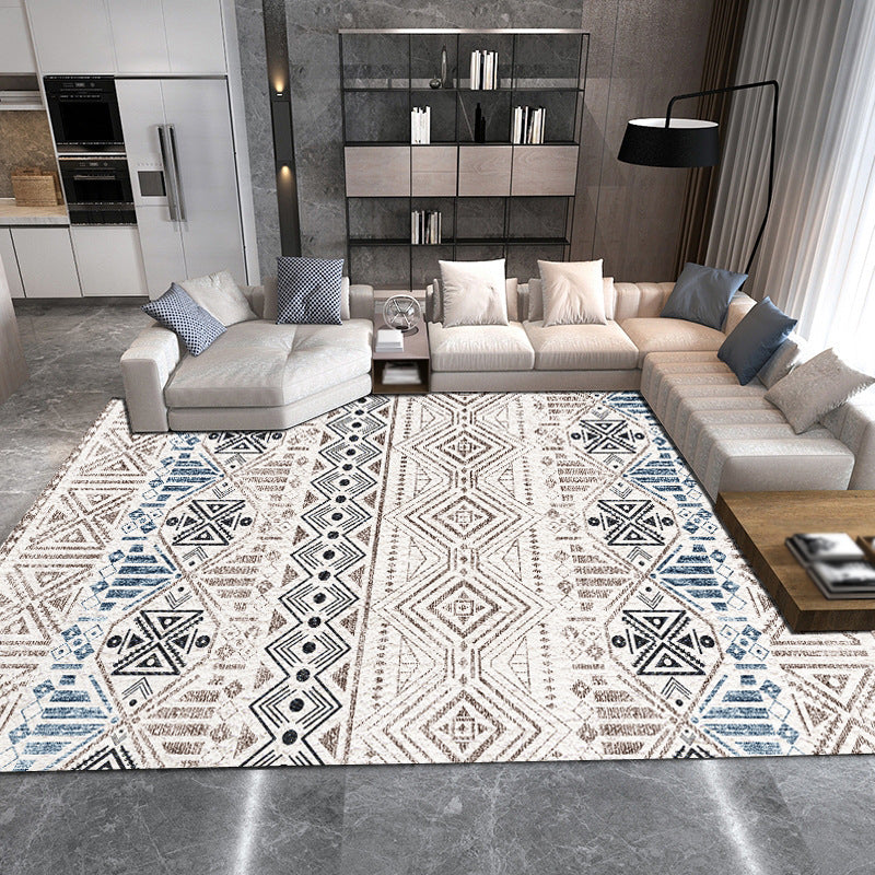 Gold Modern Rug Polyester Graphic Rug Washable Rug for Living Room