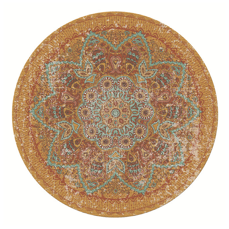 Área gráfica de poliéster de alfombra retro marrón alfombra de alfombra para decoración del hogar