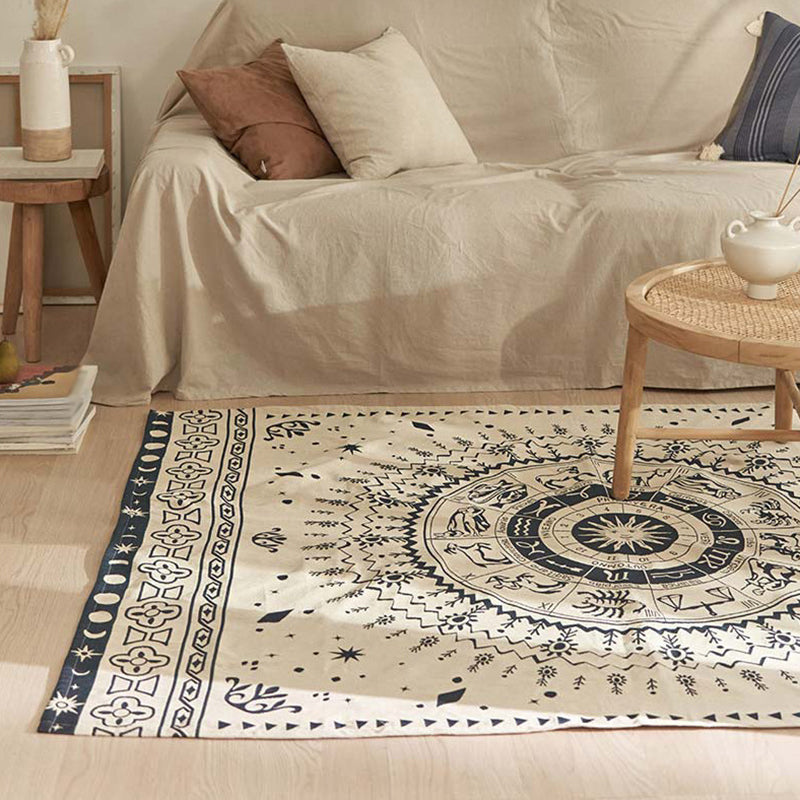 Traditional Rug Polyester Printing Rug Stain Resistant Rug for Living Room