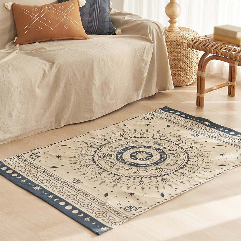 Traditional Rug Polyester Printing Rug Stain Resistant Rug for Living Room