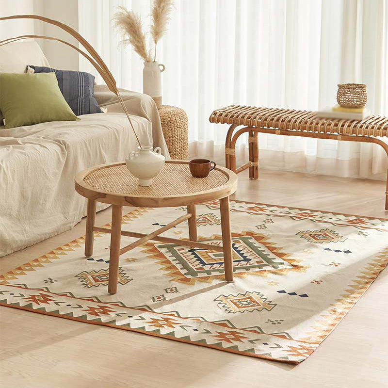 Traditional Rug Polyester Printing Rug Stain Resistant Rug for Living Room