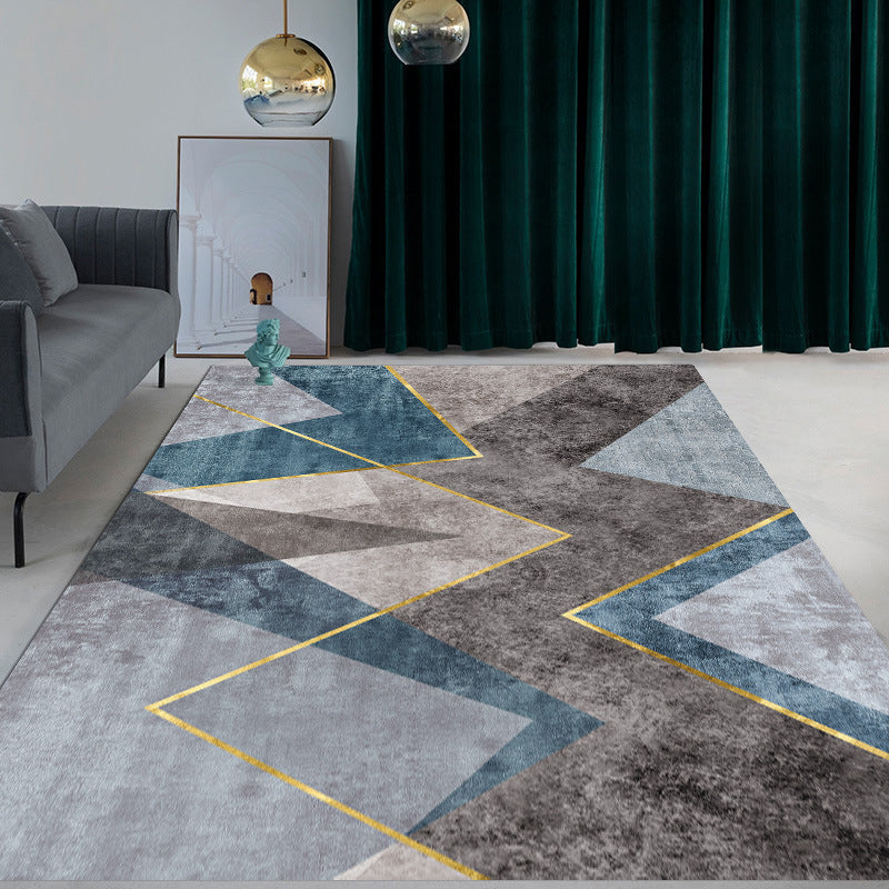 Light Luxury Pattern Carpet Polyester Carpet Washable Area Carpet for Living Room