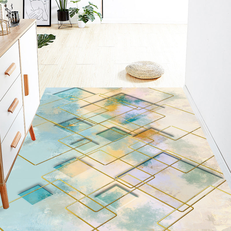 Leichter Luxus Teppich Polyester Farbblock Teppich Waschbar Teppich für Wohnkultur