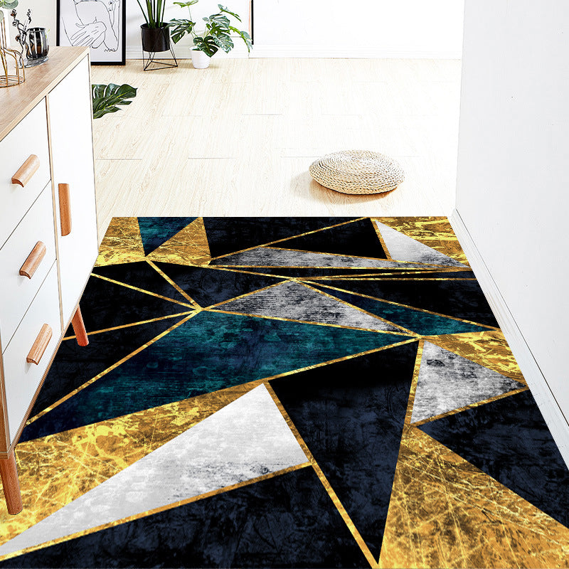 Light Luxury Rug Polyester Color Block Rug Washable Rug for Home Decor