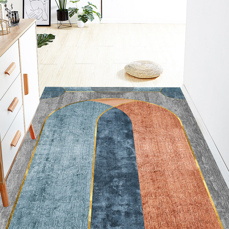 Leichter Luxus Teppich Polyester Farbblock Teppich Waschbar Teppich für Wohnkultur