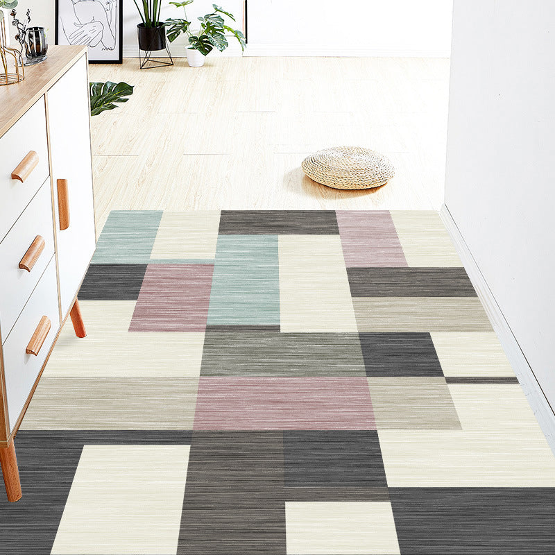 Leichter Luxus Teppich Polyester Farbblock Teppich Waschbar Teppich für Wohnkultur