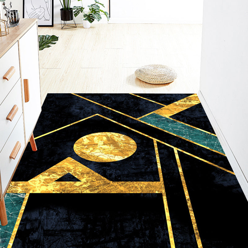 Light Luxury Rug Polyester Color Block Rug Washable Rug for Home Decor
