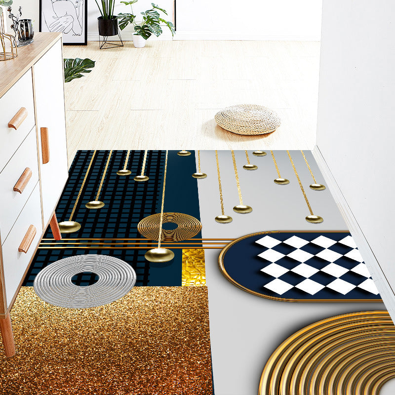 Light Luxury Rug Polyester Color Block Rug Washable Rug for Home Decor