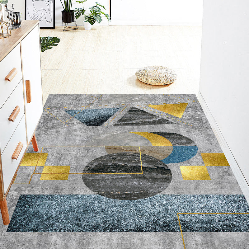 Leichter Luxus Teppich Polyester Farbblock Teppich Waschbar Teppich für Wohnkultur
