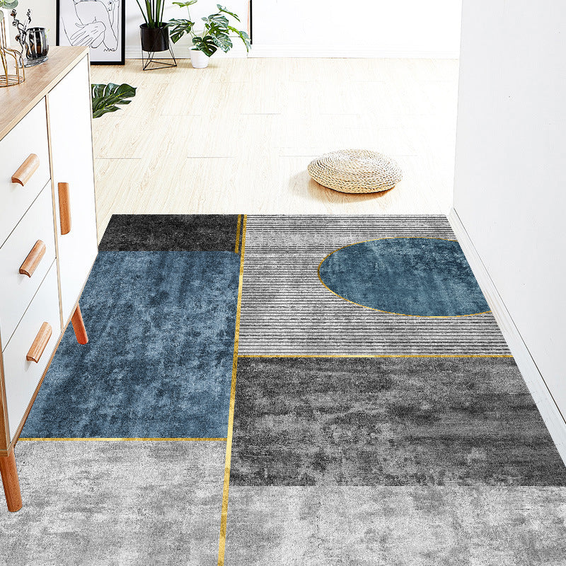 Farbblock Teppich Polyester Fläche Teppich Flecken widerstandsfähiger Teppich für Wohnzimmerdekoration