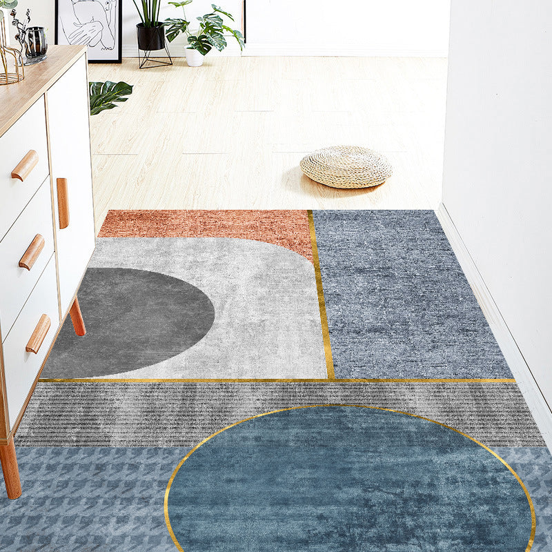 Farbblock Teppich Polyester Fläche Teppich Flecken widerstandsfähiger Teppich für Wohnzimmerdekoration