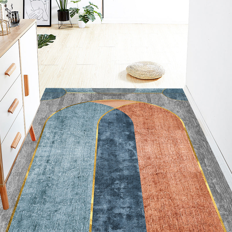 Farbblock Teppich Polyester Fläche Teppich Flecken widerstandsfähiger Teppich für Wohnzimmerdekoration