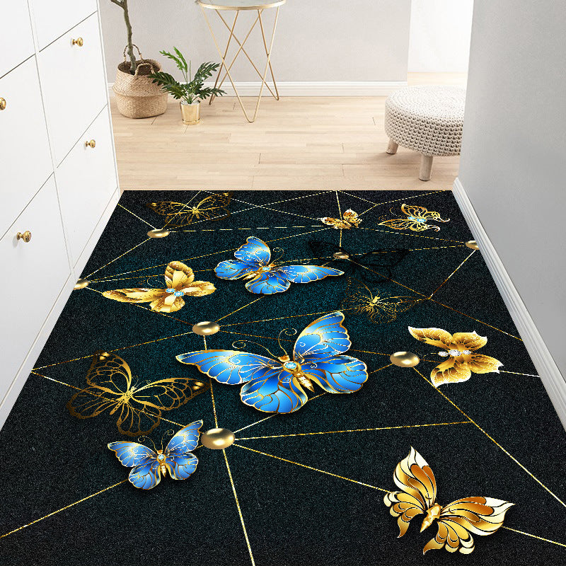 Modern Rug Polyester Shining Rug Stain Resistant Rug for Living Room