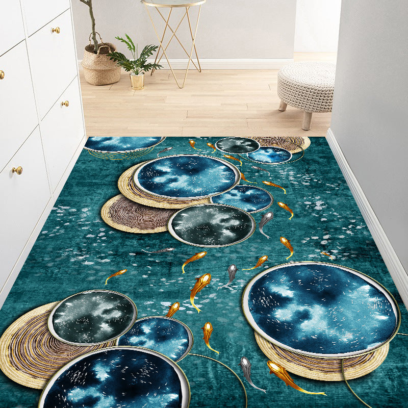 Moderner Teppich Polyester glänzender Teppich Färbung widerstandsfähiger Teppich für Wohnzimmer