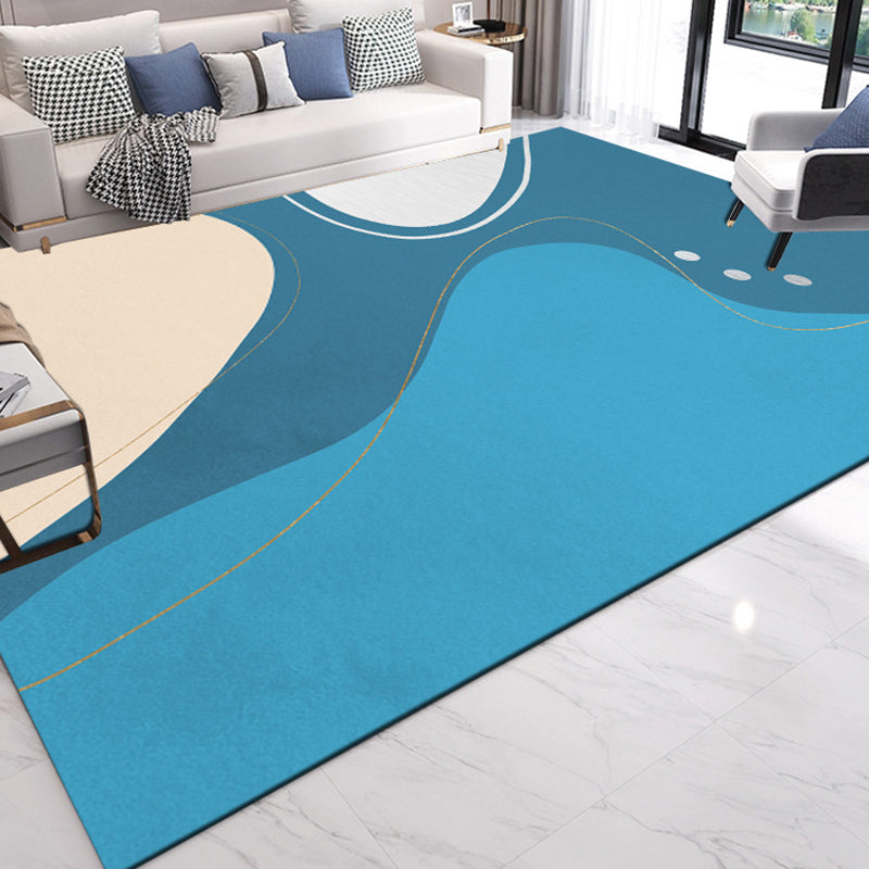 Hellgrau moderner Teppich Polyester Grafik Teppich Färbung widerstandsfähiger Teppich für Wohnzimmer