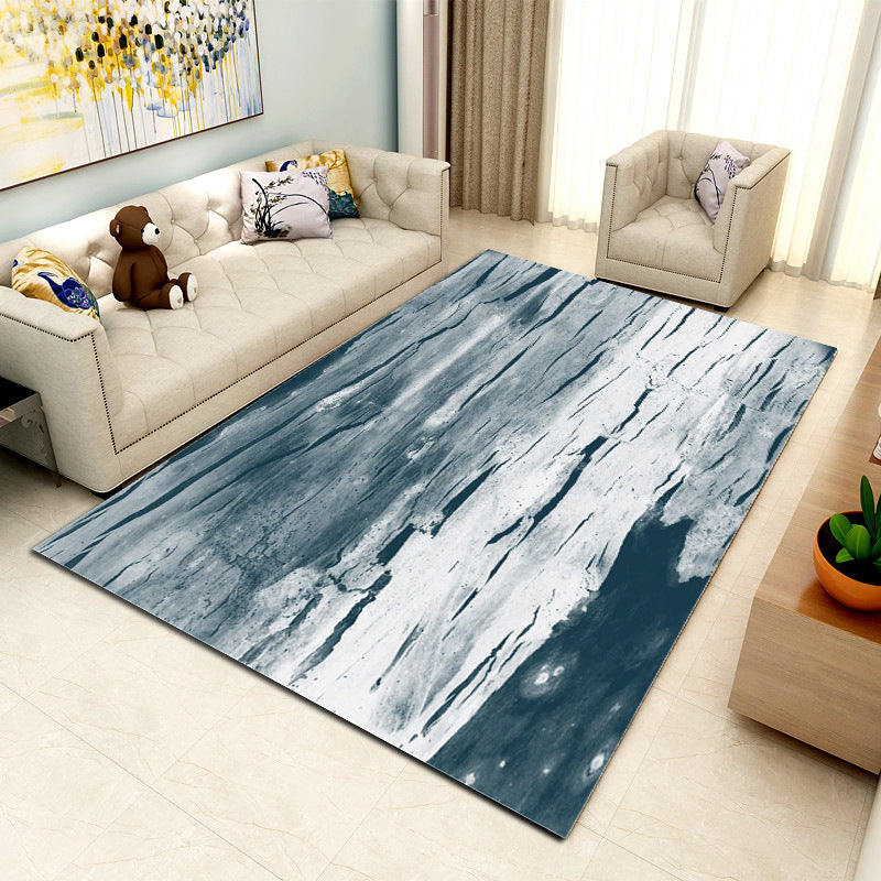 Light Gray Modern Rug Polyester Graphic Rug Stain Resistant Rug for Living Room