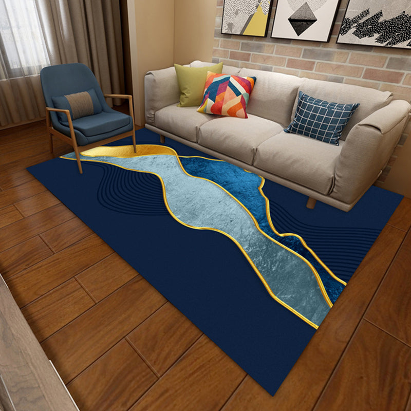 Light Gray Modern Rug Polyester Graphic Rug Stain Resistant Rug for Living Room