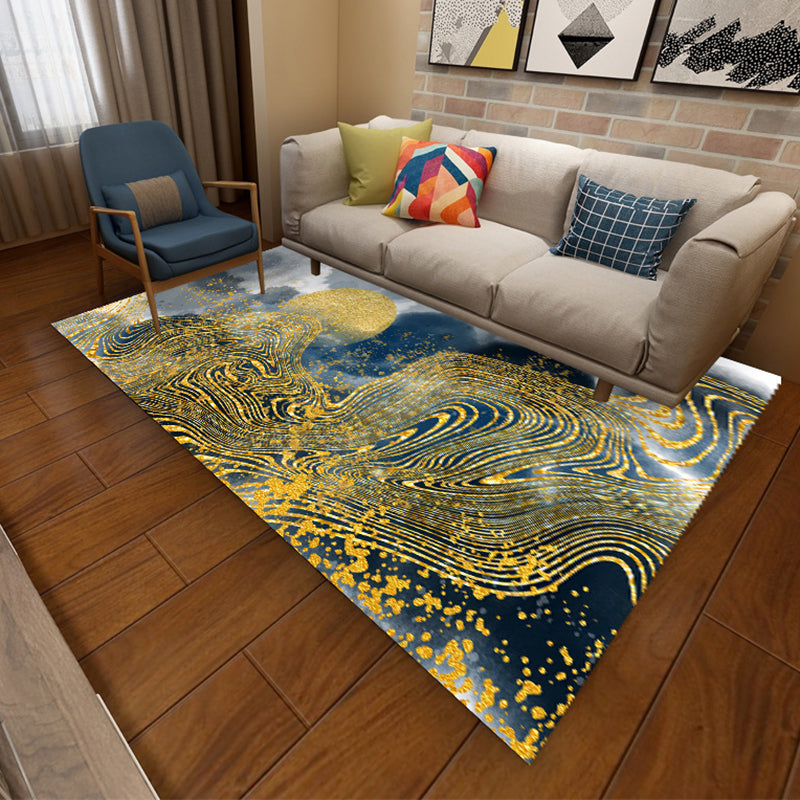 Hellgrau moderner Teppich Polyester Grafik Teppich Färbung widerstandsfähiger Teppich für Wohnzimmer